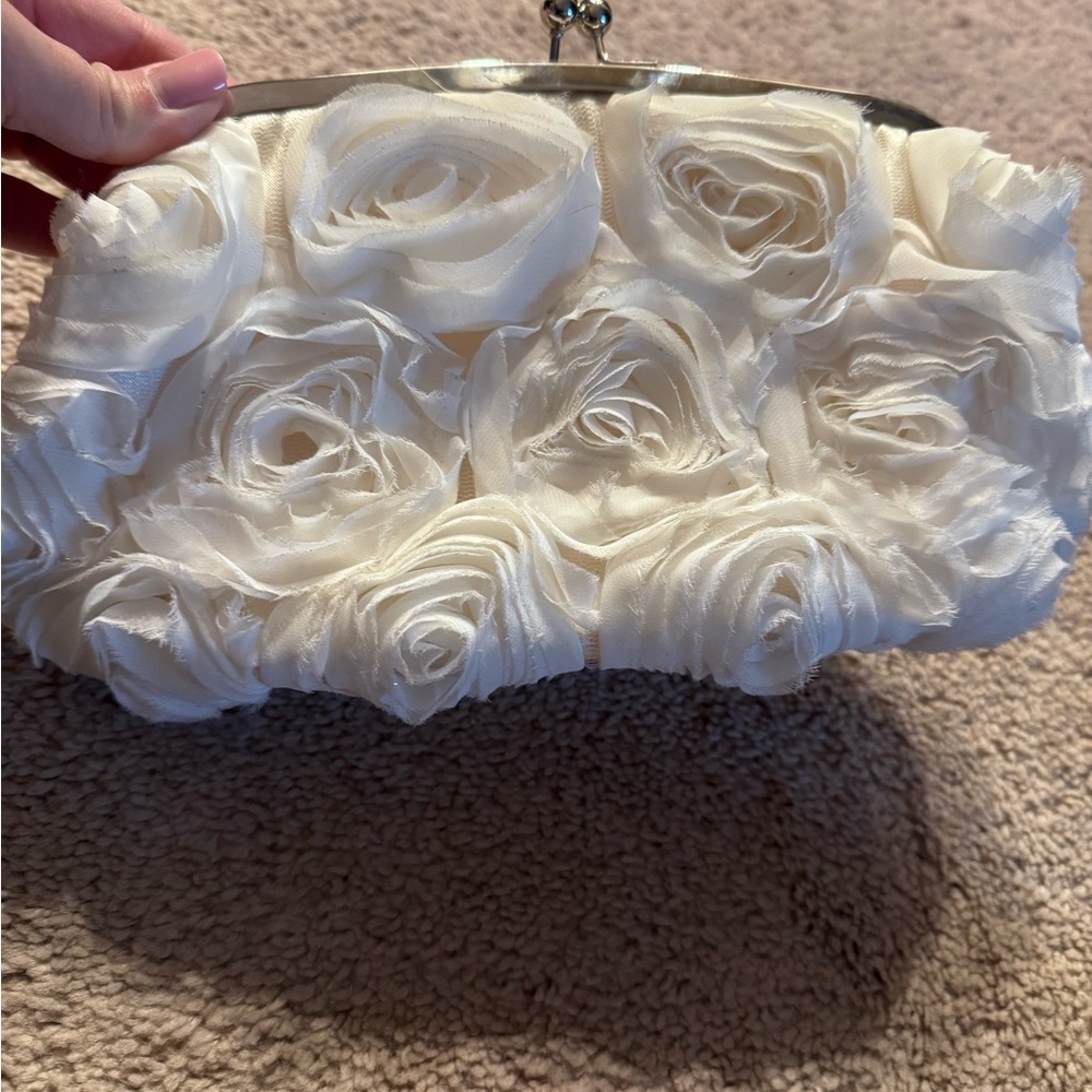 Bridal Cream Floral Clutch
